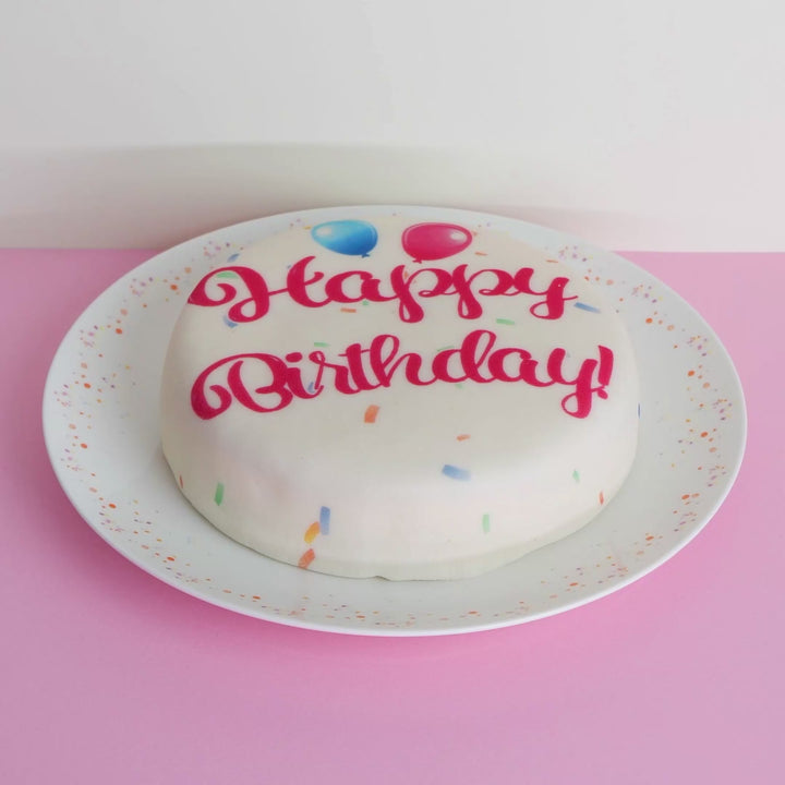 Happy Birthday tårta, rosa