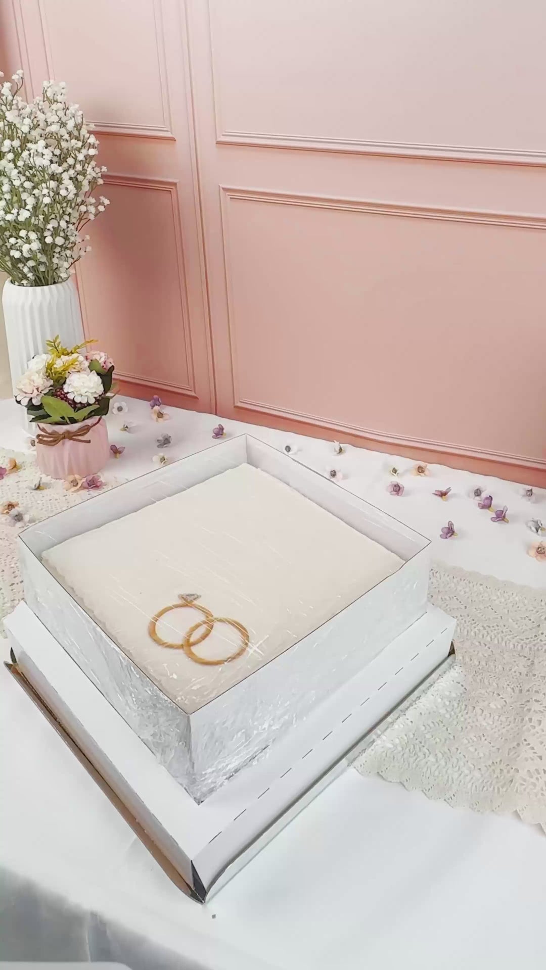 Fyrkantig Deluxe Bröllopstårta