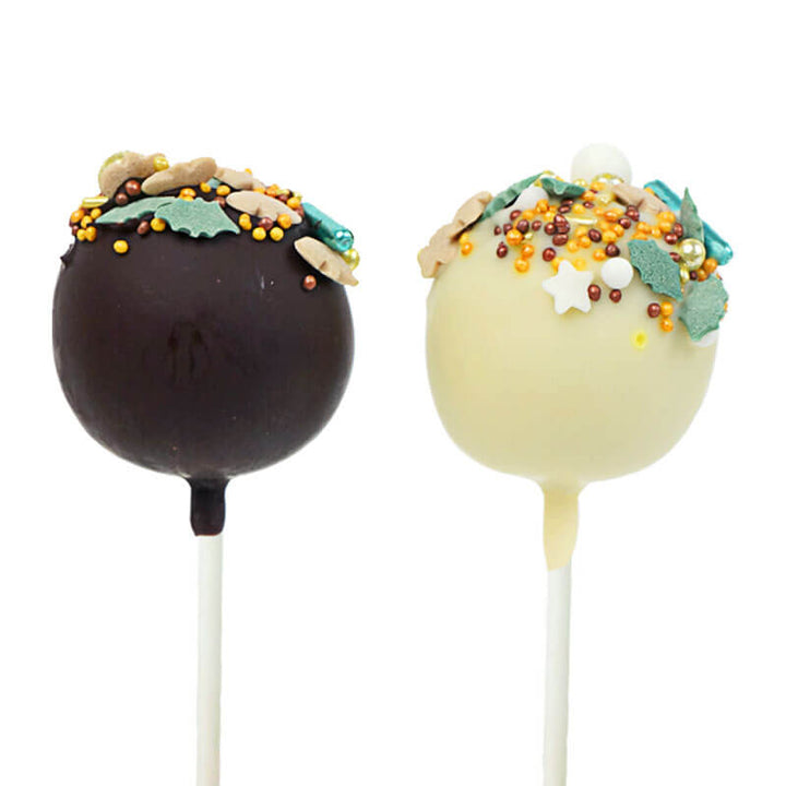 Jul-Cake-Pops med guld-grönt strössel (12 st)