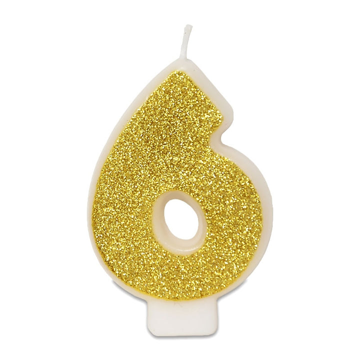 Guld sifferljus nummer 6 