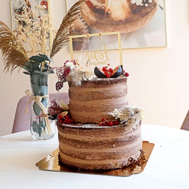 Boho Wedding choklad 2 vån - inkl. Cake topper m.m.