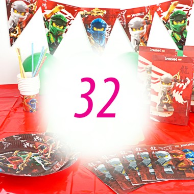 Lego® Ninjago® partyset för 32 personer - utan tårta.