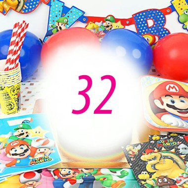 Super Mario® Partyset för 32 personer - utan tårta