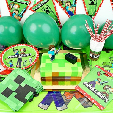 Minecraft® Partyset inkl. tårta